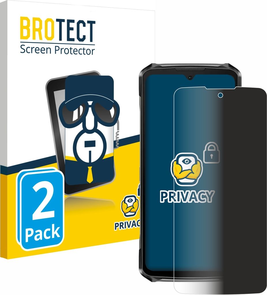 2x BROTECT Sichtschutzfolie für Doogee S119 Anti-Spy Privacy Sichtschutz Blickschutz Folie Blaulicht-Schutz