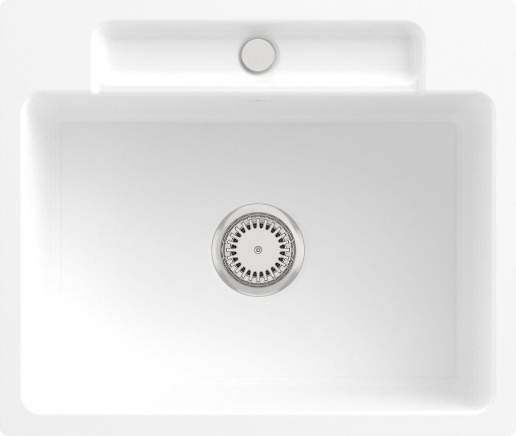 Villeroy & Boch Keramikspüle 33461FRW, Siluet 60 S flat Flächenbündige Spüle - inkl.