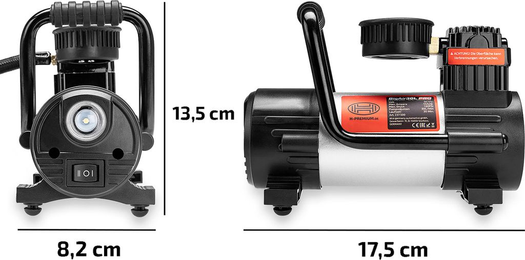 HEYNER®Auto Kompressor 12V elektrische Luftpumpe tragbarer Produktbild 8