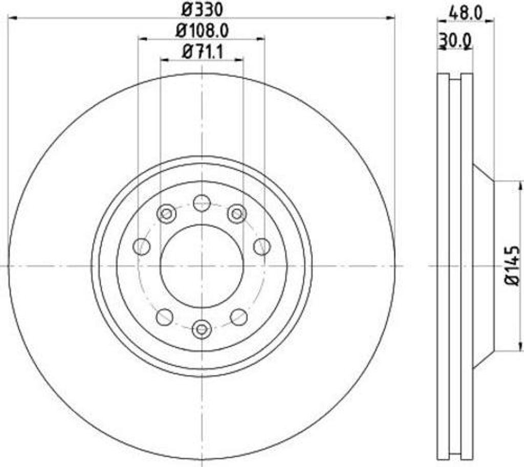 2x HELLA 8DD 355 128-221 Bremsscheibe Vorderachse