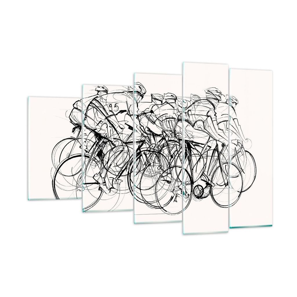 Bilder auf glas - Fahrrad Rennen Rad - 150x100cm - Glasbilder - Wandbilder - Kunstdruck - zum Aufhängen bereit - Wanddekoration aus Glas - Glas Bi...