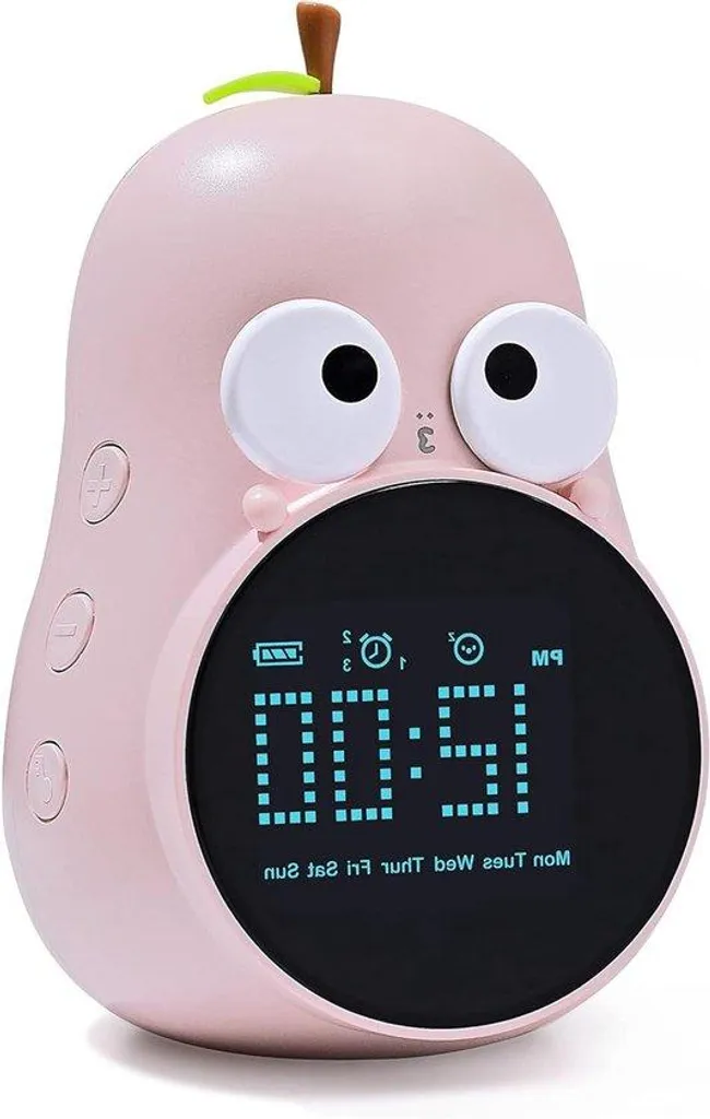 Réveil enfant sleep trainer rose USB pour stopper réveils tôt