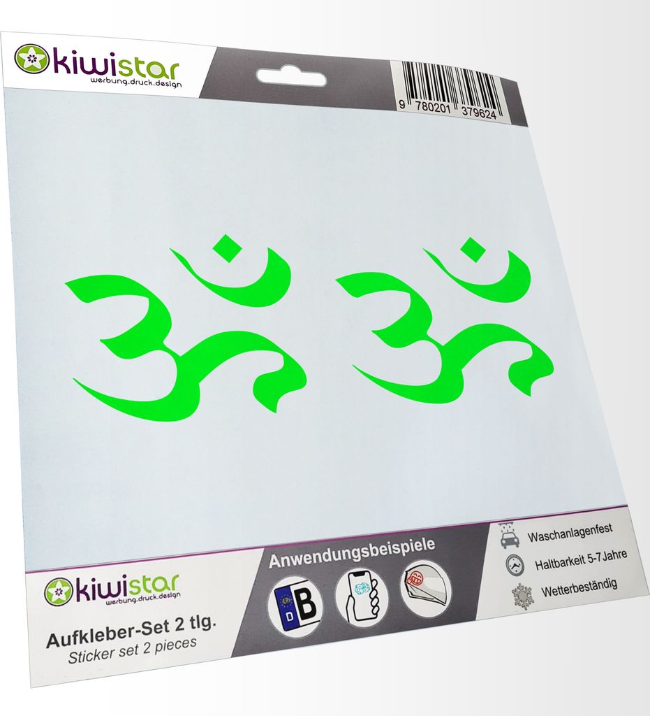 Kiwistar - 2x Kennzeichenaufkleber - neongruen - 21 mm Evil Smile - Böses Grinsen - Autoaufkleber - Aufkleber für Auto, Laptop, Fahrrad, LKW, Mot...
