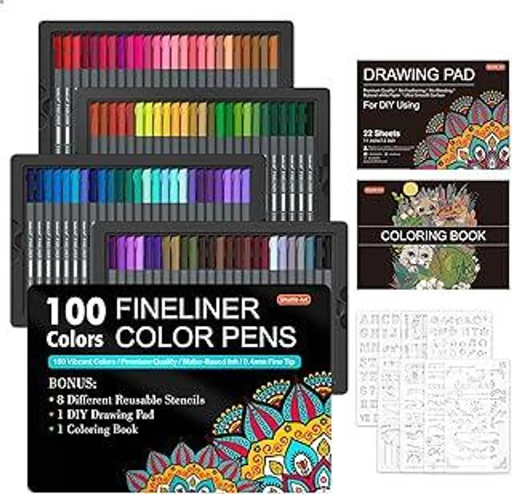 Offerta Set 100 Pennarelli Shuttle Art: 0.4mm + 2 Libri Omaggio