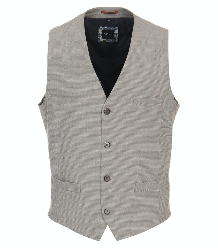 VENTI Herren Anzugweste V-Ausschnitt Regular Braun 50