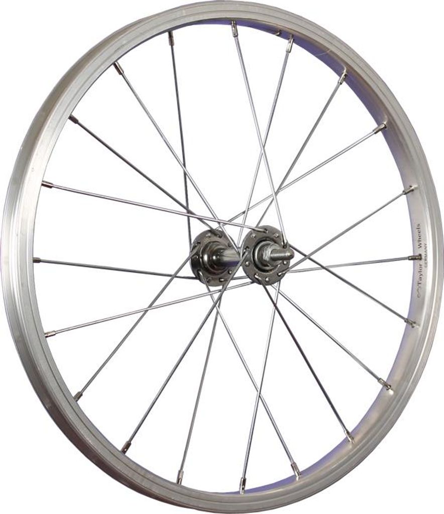 Laufrad 18 Zoll Vorderrad Aluminium Kastenfelge Vollachse silber
