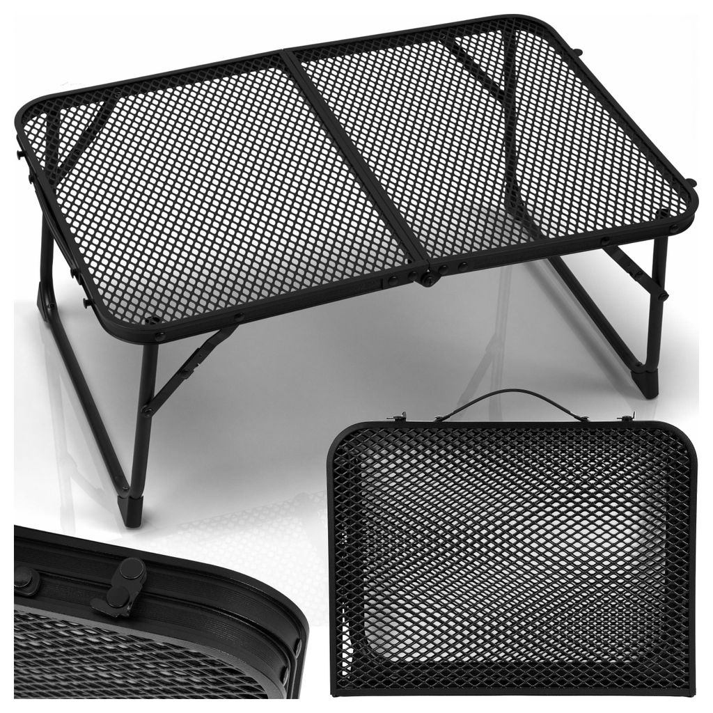 Campingtisch Klapptisch in Aluminium Gartentisch FLIP 60*40cm mit Koffer Schwarz