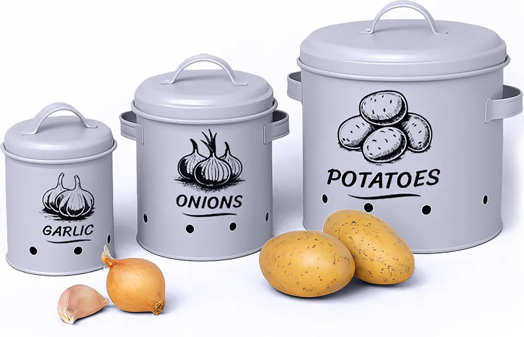 Contenitori Metallo Relaxdays Set 3pz per Conservazione Alimentare