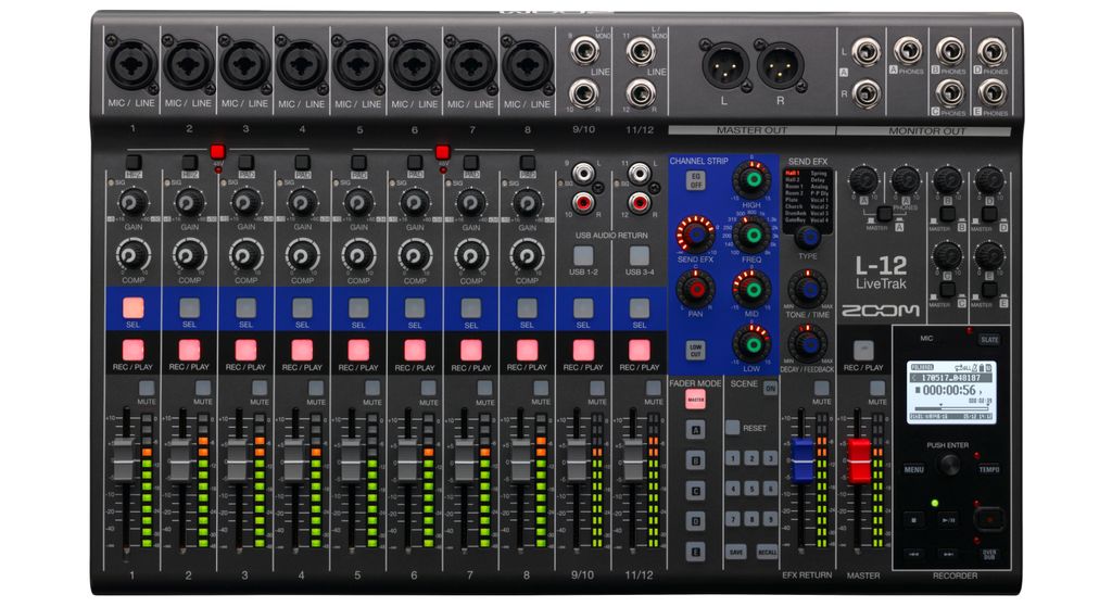 Zoom L-12 LiveTrak: Digitaal mengpaneel Productafbeelding 