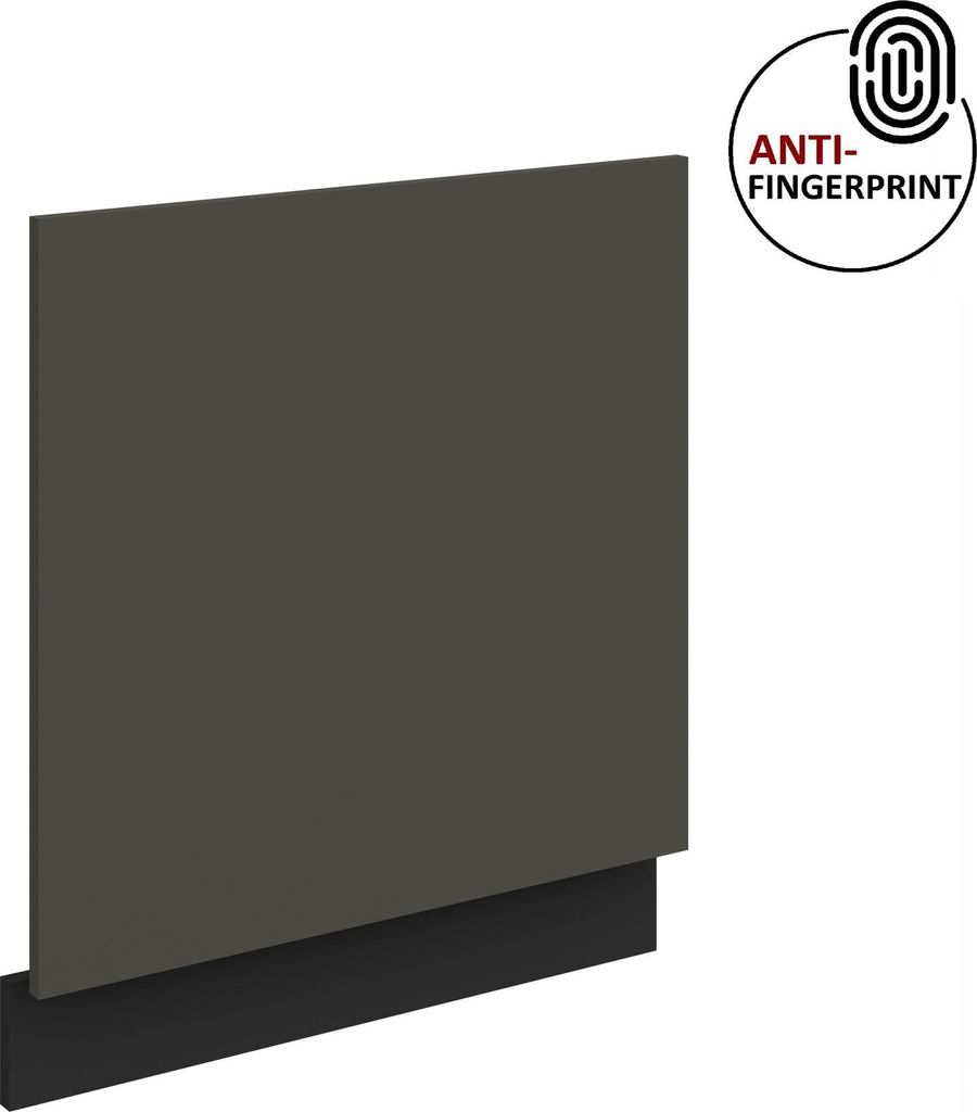 Frontblende für integrierten Geschirrspüler 60 cm ARIA Graphite ultra matt + Schwarz matt, hochwertige Fronten mit Anti Fingerprint Beschichtung ...