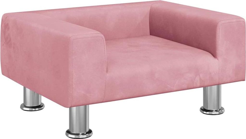 vidaXL Hundebett Rosa 50x40x26,5 cm Samt