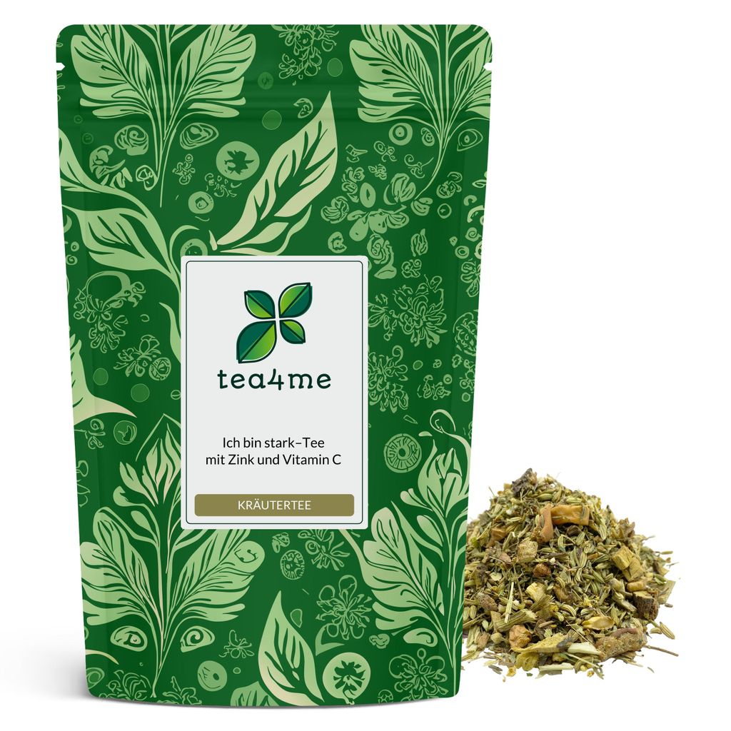 tea4me Ich bin stark Kräutertee mit Zink und Vitamin C und Anis-Fenchel-Thymian-Geschmack