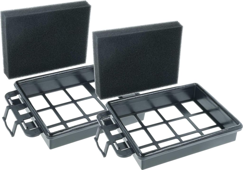 vhbw 2x Staubsaugerfilter Ersatz für Nilfisk 128389393 Filter für Staubsauger - Schaumstofffilter Schwarz