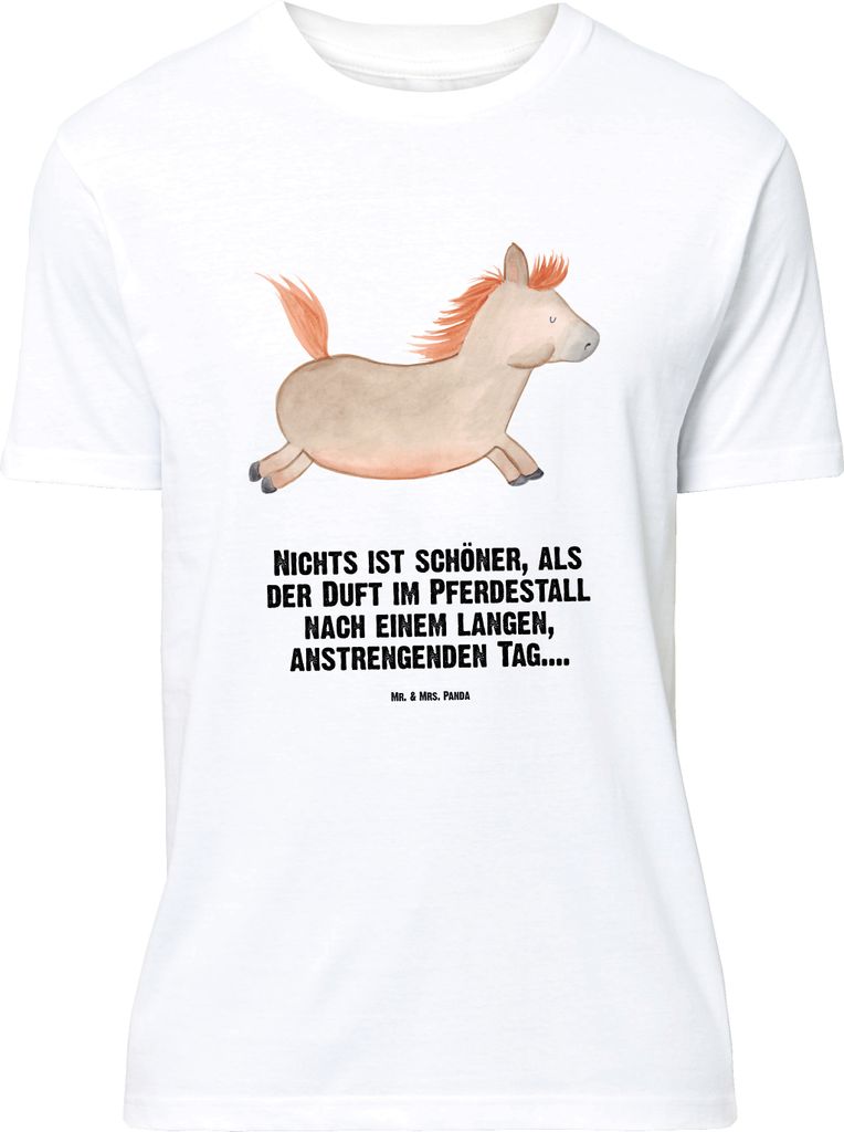 Mr. & Mrs. Panda Größe M T-Shirt Pferd Springen - Weiß - Geschenk, Tshirt, Reiten, Pferde, Herren, Pferdestall, Pony, mit Spruch, Bauernhof, Sta...
