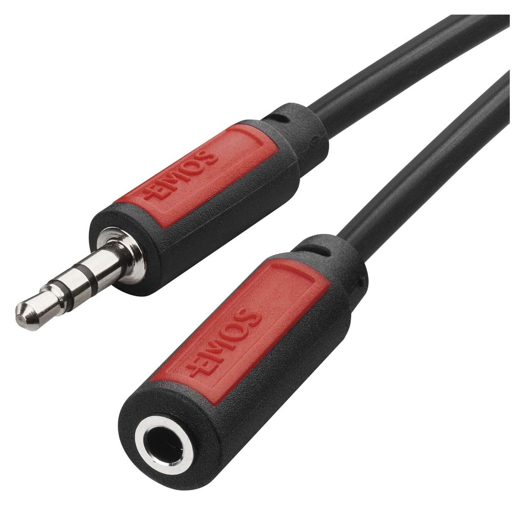 JACK kabel 3,5mm stereo, vidlice - 3,5mm zásuvka 5m