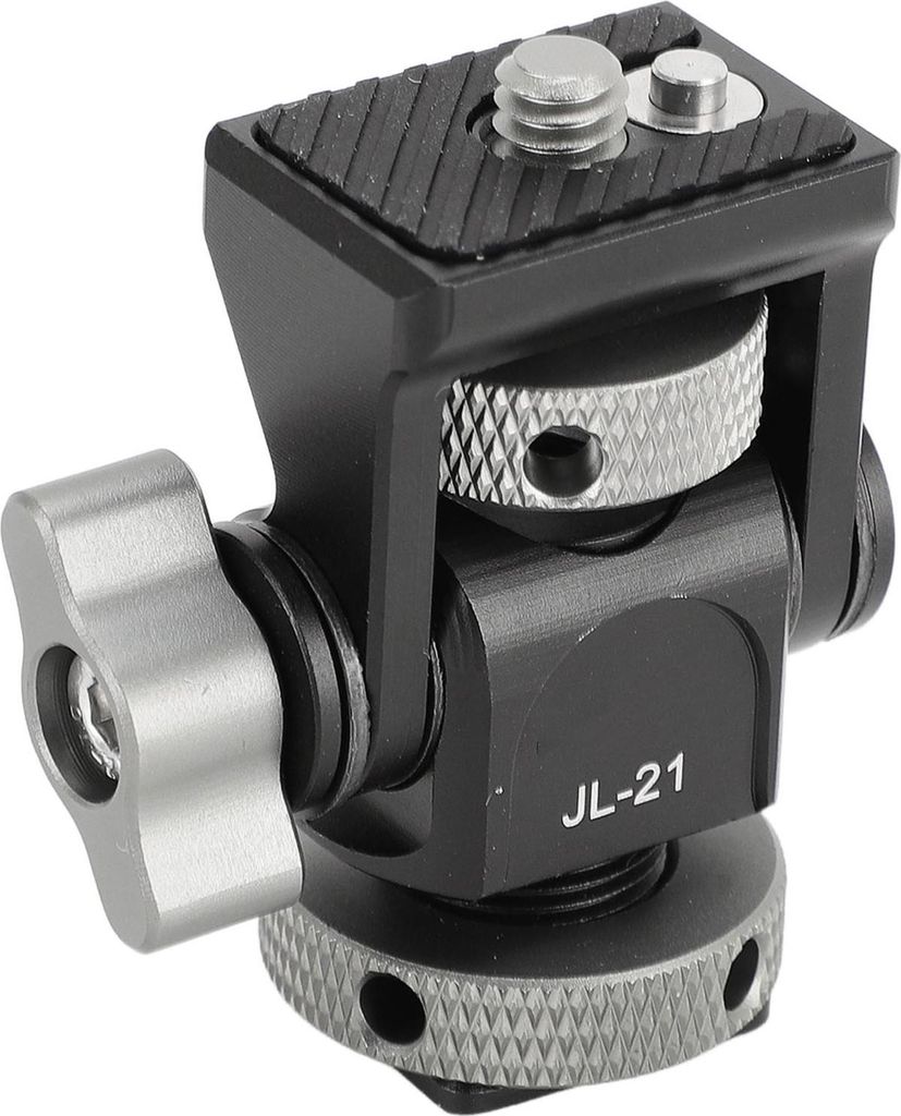 Feldanzeige-Blitzschuhhalterung, um 360 Grad drehbarer Kamera-Montageadapter mit Positionierungsstift, 1/4-Zoll-Schraube, kalt