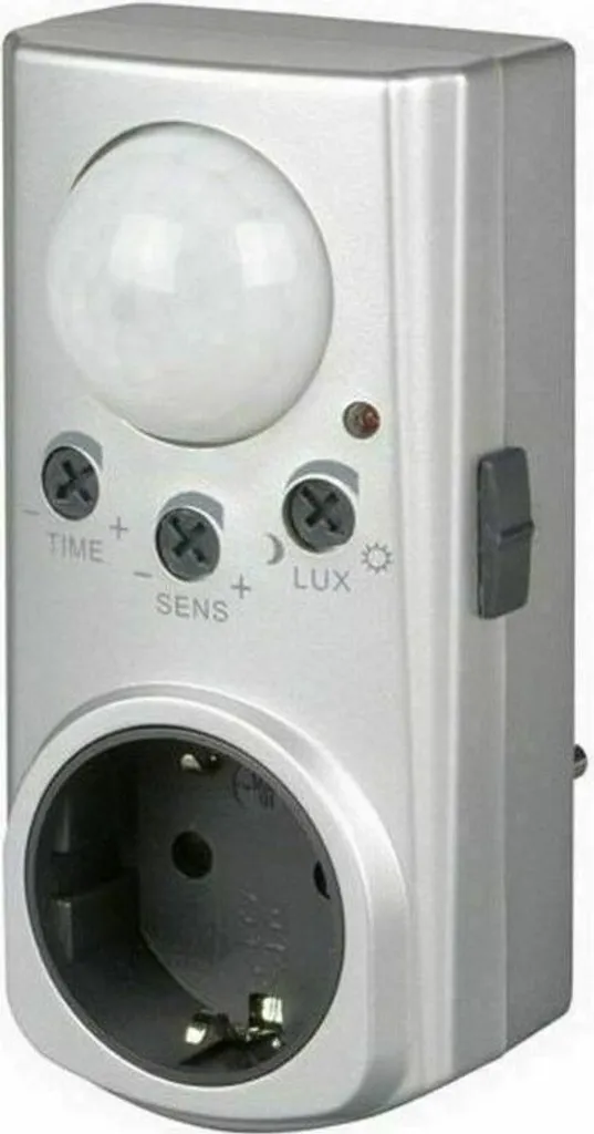 Connecteur intermédiaire avec détecteur de mouvement 120° argent 800W