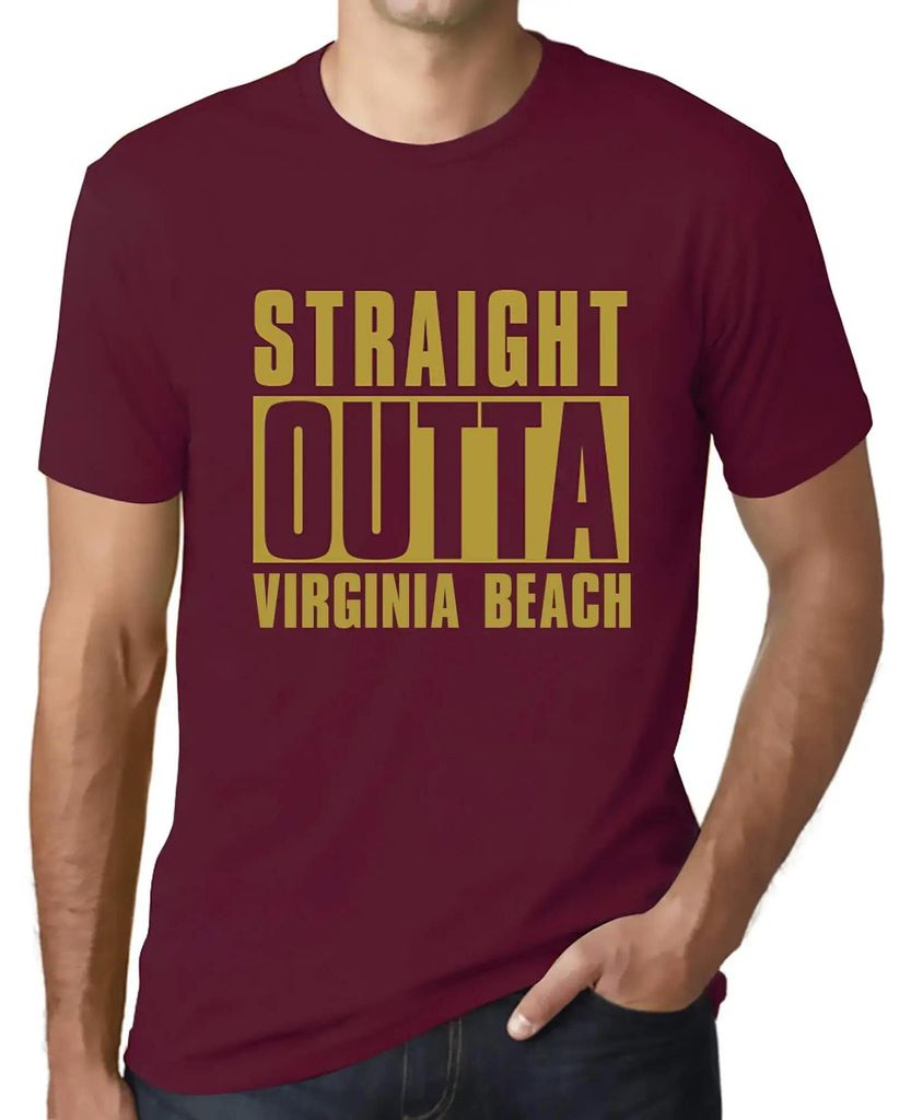 Herren Grafik T-Shirt Direkt aus Virginia Beach – Straight Outta Virginia Beach – Öko-Verantwortlich Vintage Jahrgang Kurzarm Lustige Druck Ge...