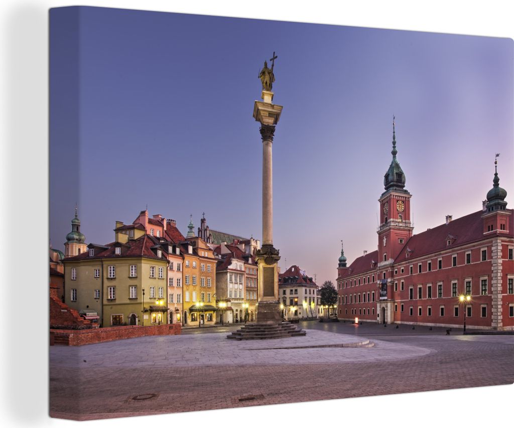 OneMillionCanvasses - Leinwandbilder - 140x90 cm, Warschau - Schloss - Platz, Wandbilder Kunstdruck Wanddekoration - Foto auf Leinwand - Gemälde...