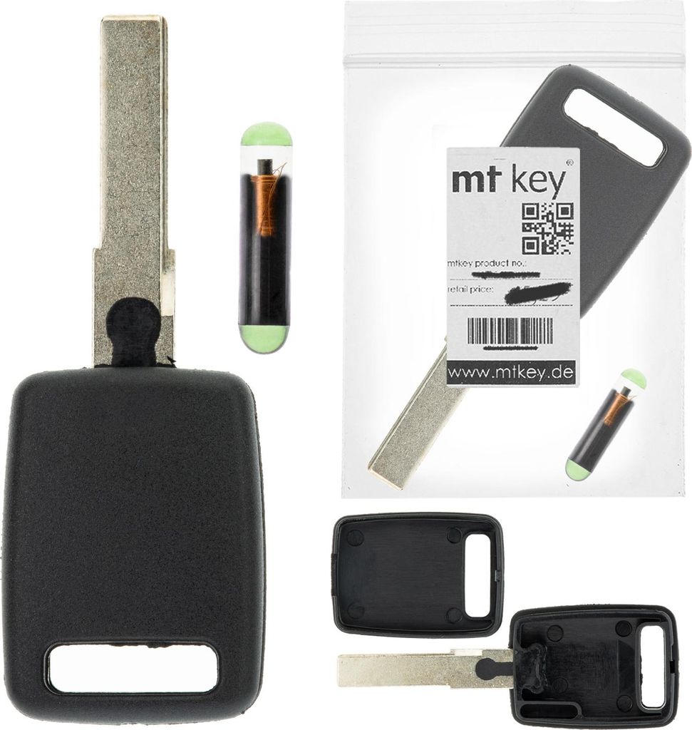 MT-KEY Auto Zünd Schlüssel Rohling HU66 + ID48 AUDI CAN Transponder Wegfahrsperre kompatibel mit Audi A1 8X 10-17 A3 8P 04-12 A4 / S4 8E 04-08 Q3...
