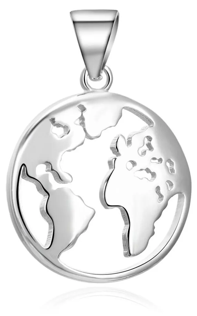 Pendentif en argent massif Terre, collier artisanal chic