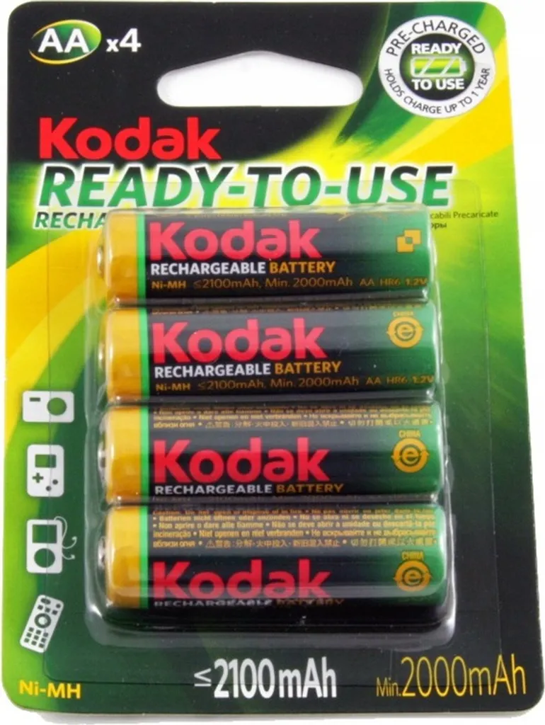 Piles rechargeables pour manette et jouet : Kodak Ni-MH AA Lot de 4