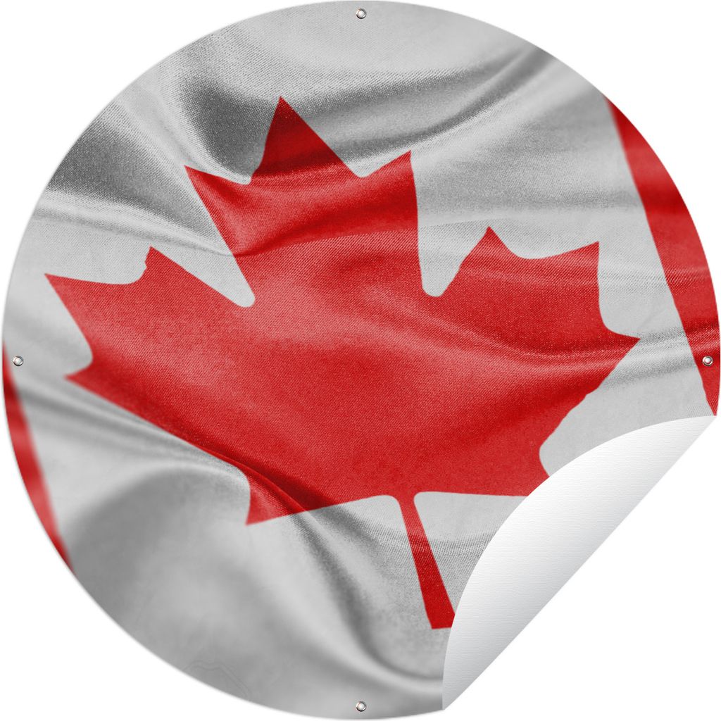 MuchoWow Gartenposter Outdoor-Poster Rund Hohe Auflösung der Flagge von Kanada Ø 90 cm Gartendeko Rundes Poster draußen