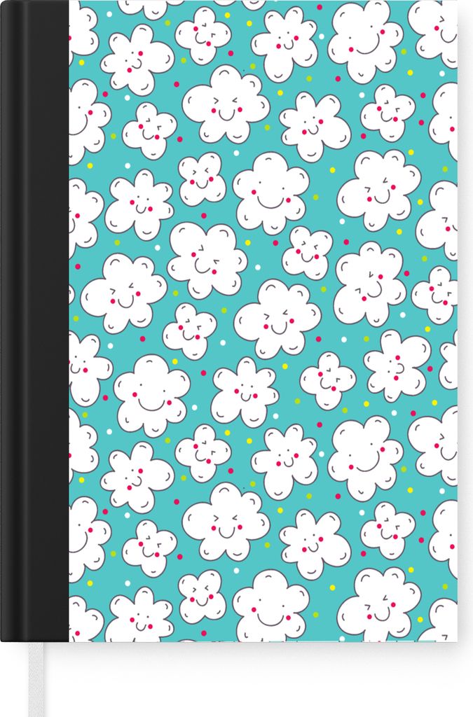 MuchoWow Notizbuch Tagebuch Haushaltsbuch Notebook A5 Muster - Wolke - Himmel - Jungen - Kinder - Notizblock - Notizheft - Notebook - Schreibbloc...