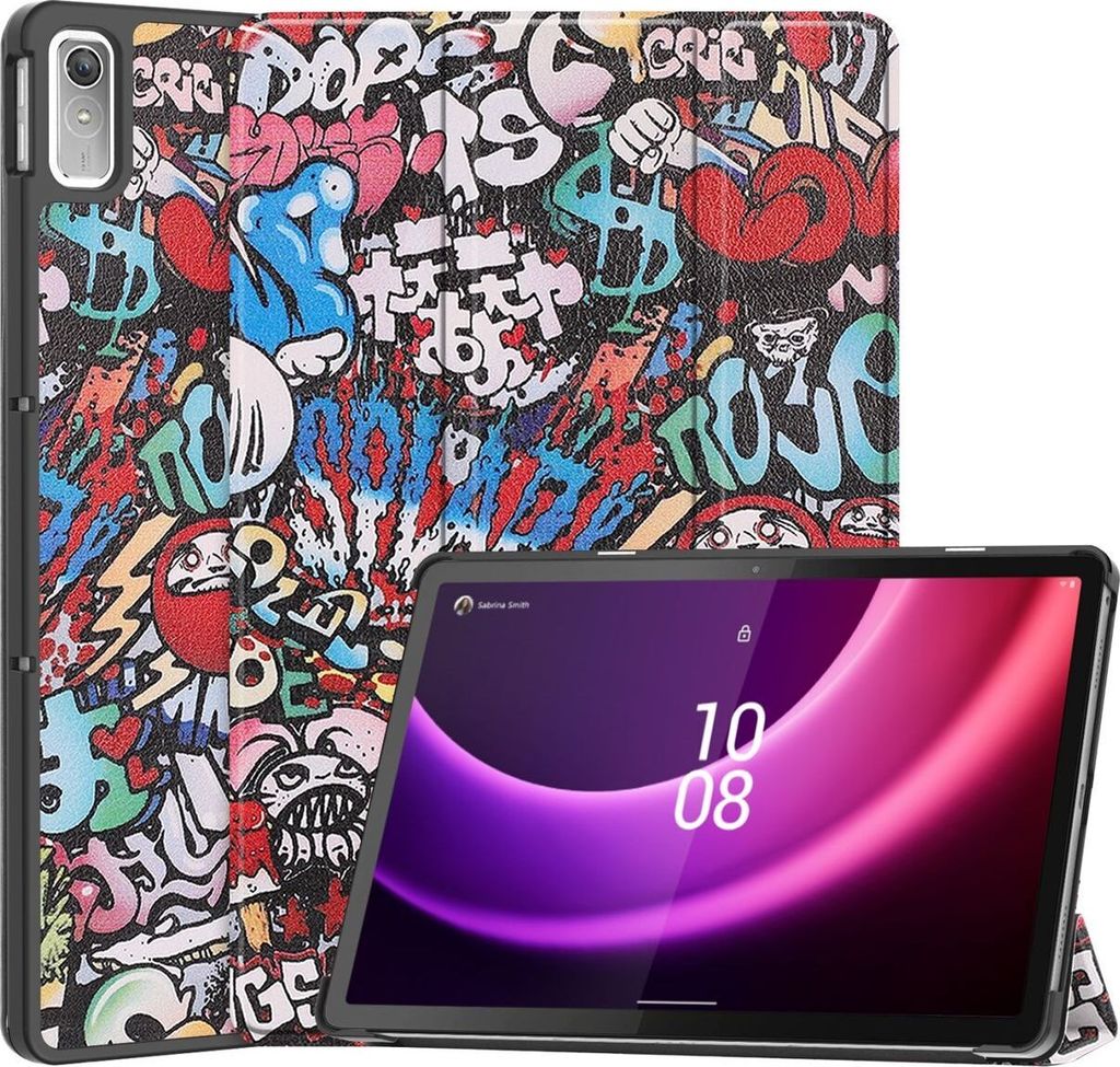 Mobigear Tri-Fold Lenovo Tab P11 Gen 2 Hülle Klapphülle - Graffiti