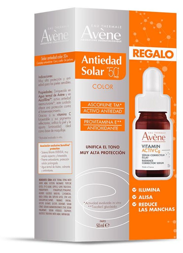 AvÈne SOLAIRE ANTI-AGING MIT FARBE SPF 50+ 2er-Pack