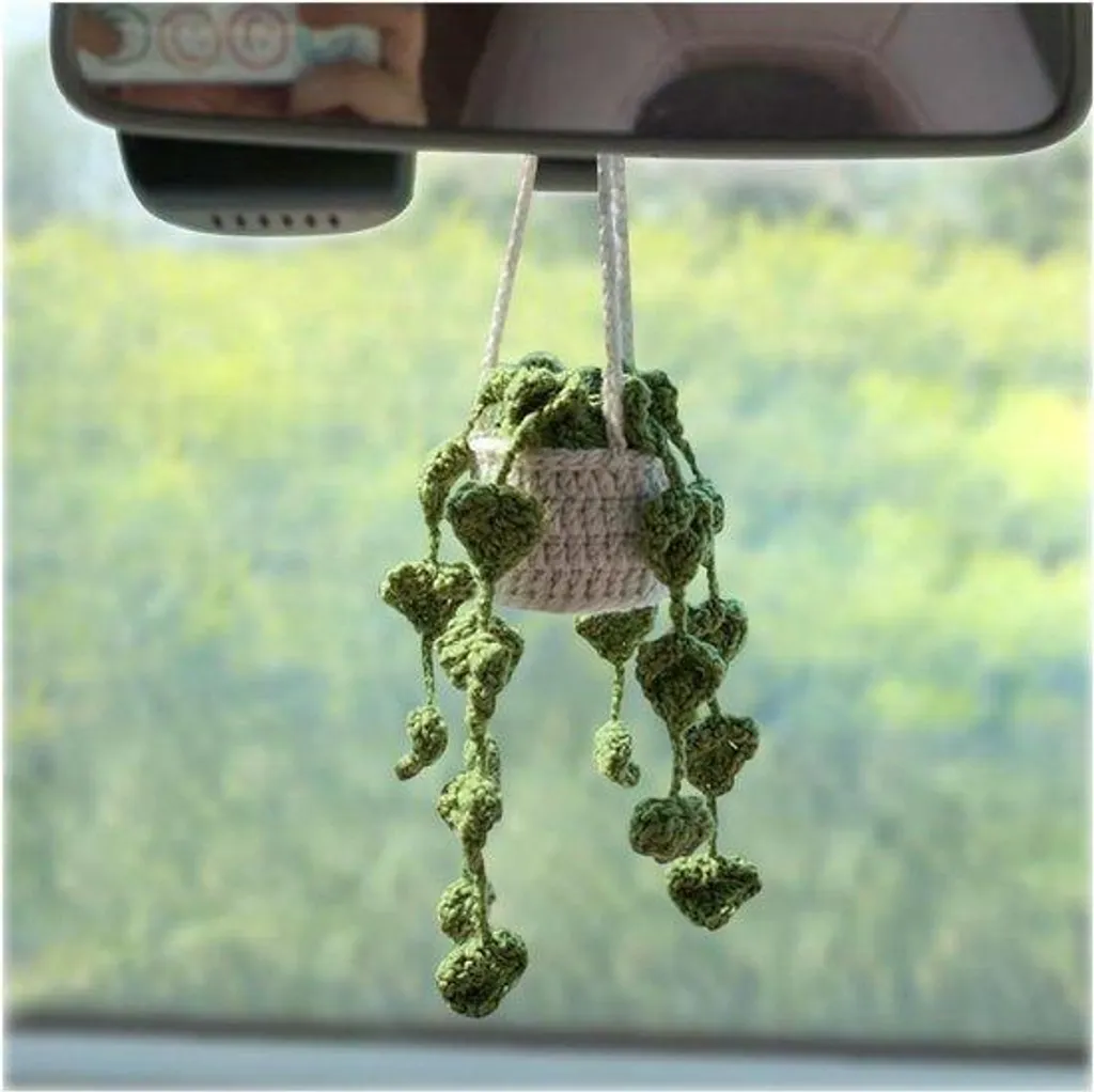Fauteuil suspendu artisanal en fibres naturelles pour miroir de voiture