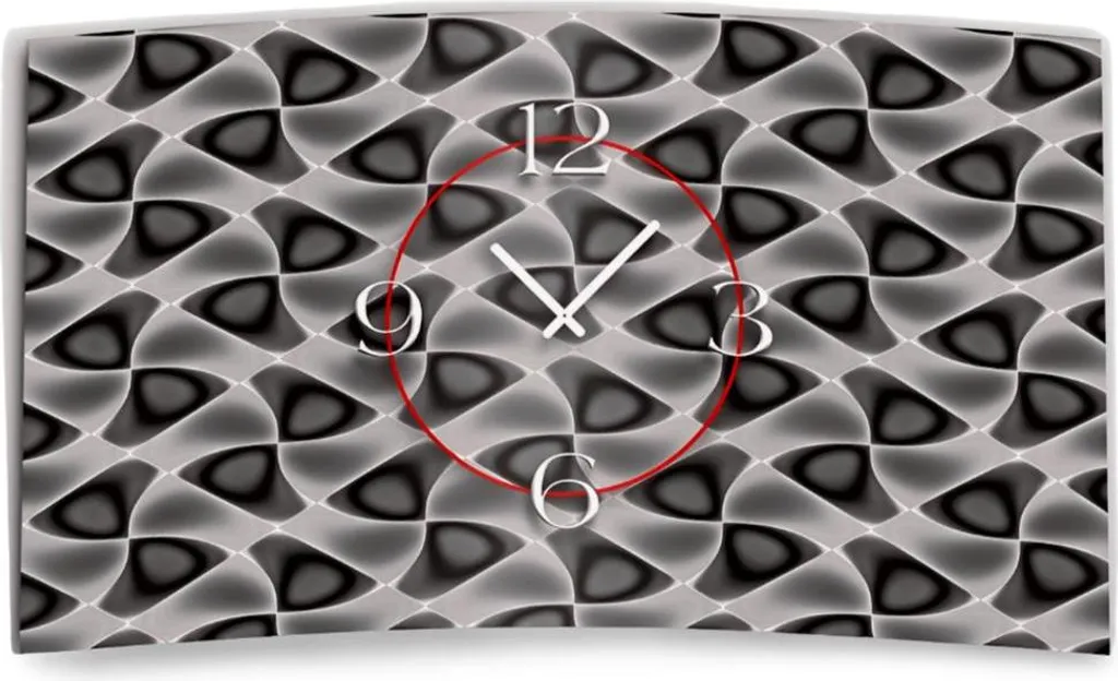 Horloge Murale Design Salon Moderne Silencieuse Grise et Noire 3D