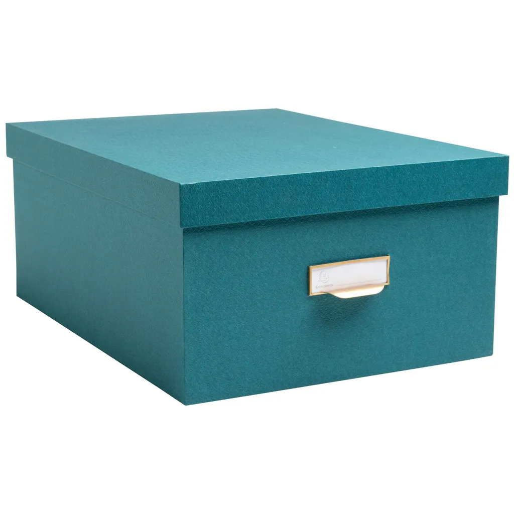 Exacompta Lot de 3 Boîtes de Rangement OfficeByMe Bleu Canard 79603E - 5