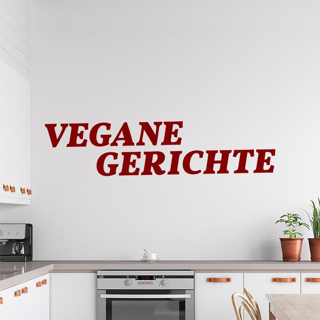 KIWISTAR Vegane Gerichte Veganer Wandtattoo in 6 Größen - Wandaufkleber Wall Sticker - Dekoration, Küche, Wohnzimmer, Schlafzimmer, Badezimmer