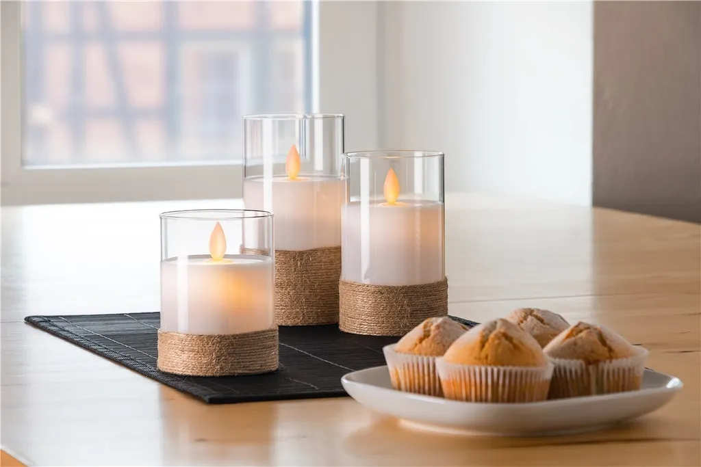 Goobay 77773: 3 Candele LED Vetro e Vera Cera - Risparmio e Durata - 5