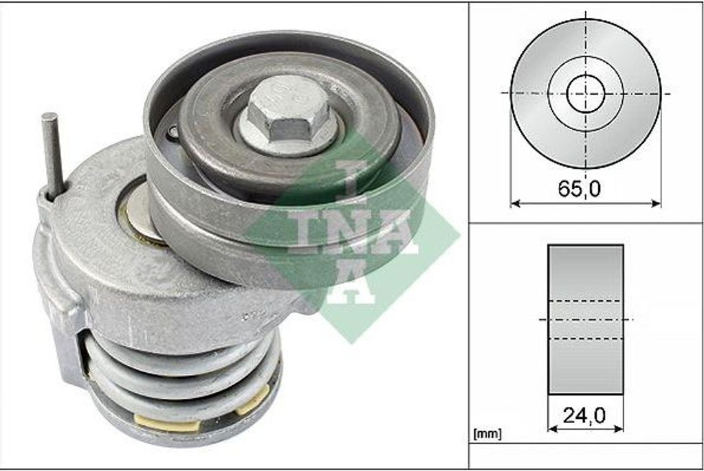 INA 534 0065 10 Riemenspanner, Keilrippenriemen OE 03C145299C kompatibel mit A3 8P, Altea, Altea XL, Cordoba, Ibiza, Leon, Toledo, Fabia, Octavia, ...