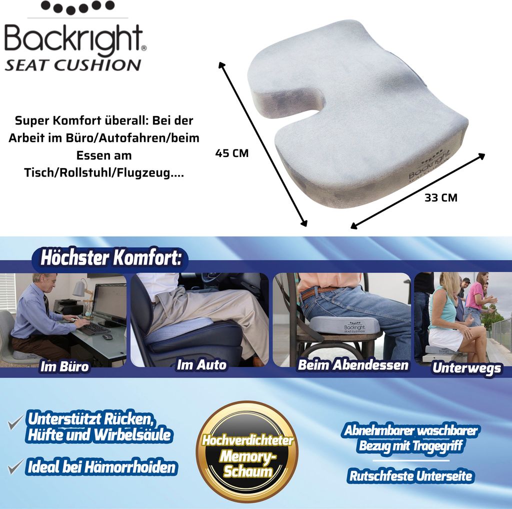 Backright Seat Cushion - Orthopädisches Sitzkissen, Produktbild 3