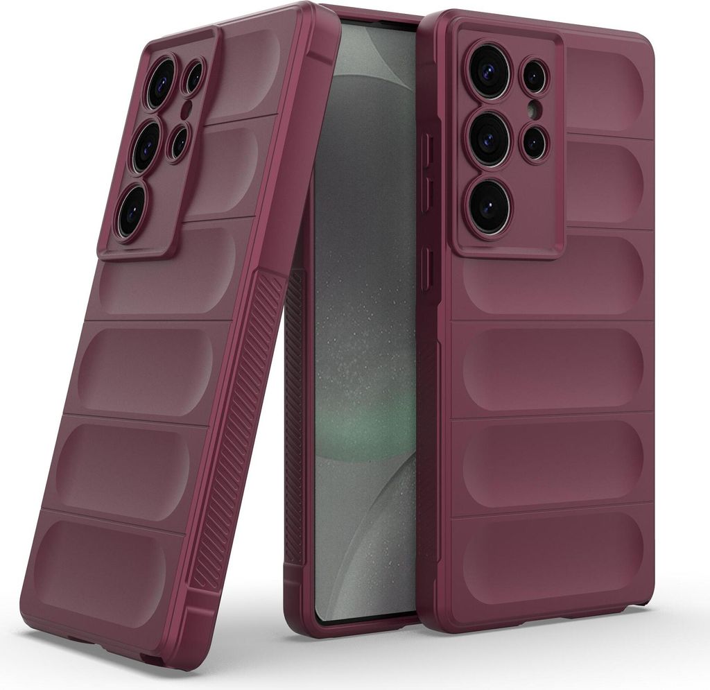 Handy Hülle für Samsung Galaxy S25 Ultra Grip Case Cover Schutzhülle Softgrip Farbe: Burgunder Rot