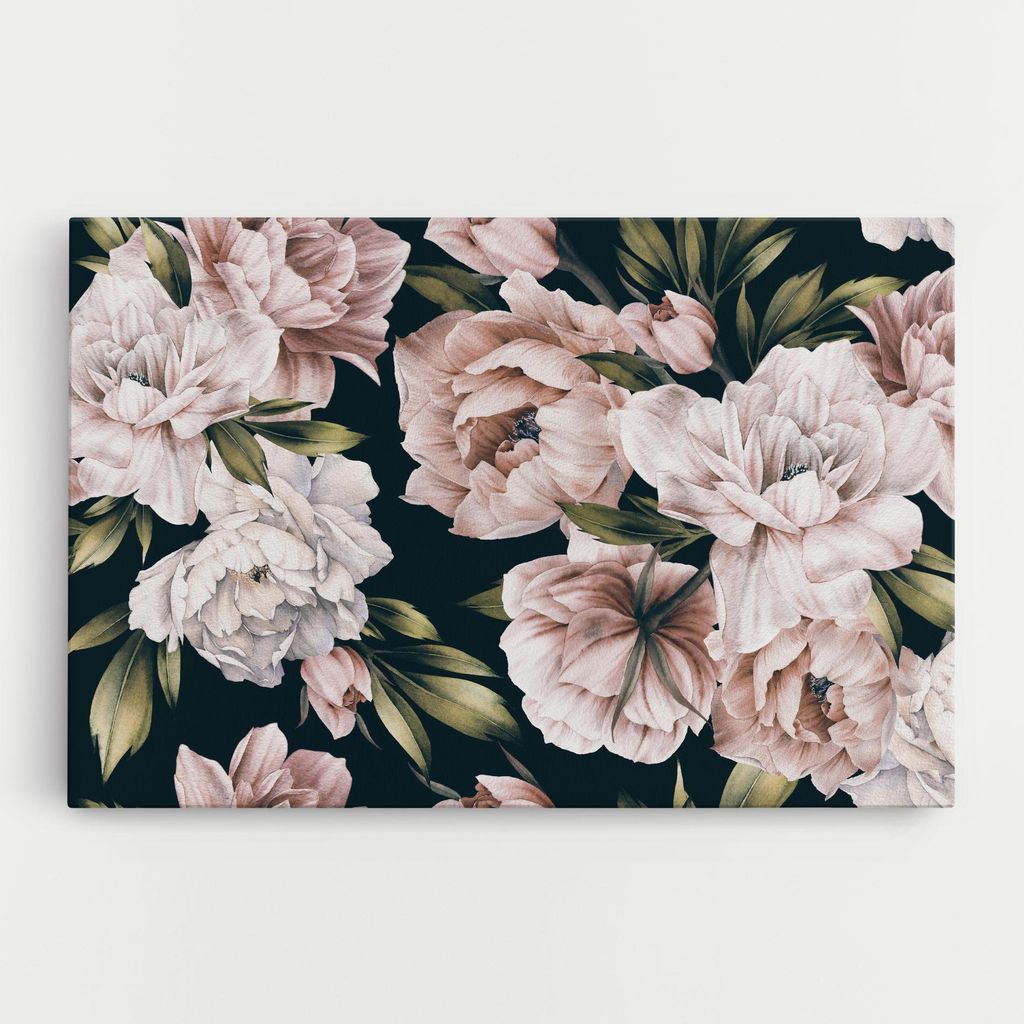 ARTHUB Leinwandbild 80x120 cm, Flori De Bujori | Wohnzimmerdekoration, Hängende Bilder, Wanddekoration, Heimdekoration, Blumen, Gezeichnete Blumen