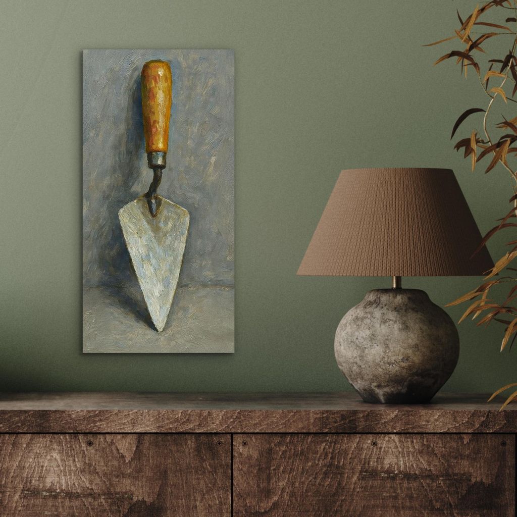 MuchoWow Wanddekoration Metall Metallbild Wandkunst 20x40 cm Kelle - Farbe - Werkzeuge MuchoWow Aluminium Gemälde - Aluminium Gemäldes