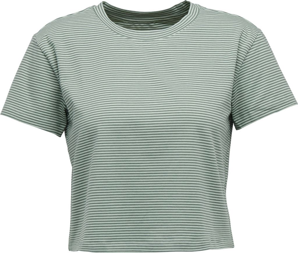 Kurzärmeliges; gestreiftes T-Shirt in grün von Black Diamond; geeignet für Damen.
