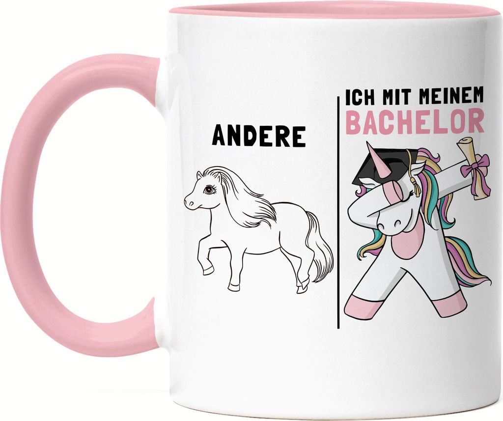 Andere Ich Mit Meinem Bachelor Tasse Rosa Einhorn Pferd Abschlussgeschenk Studium Humorvoll