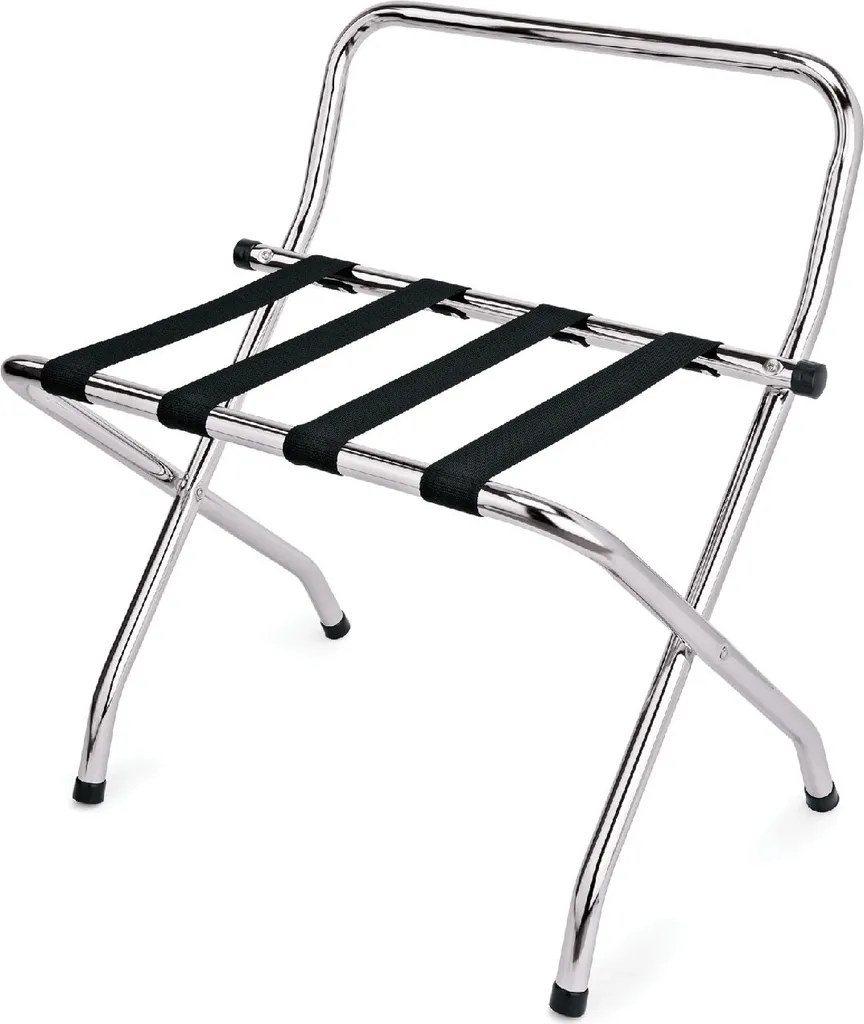 Porte-bagages chromé avec protection murale 58,5 x 57 x 63 cm - Modèle Pro