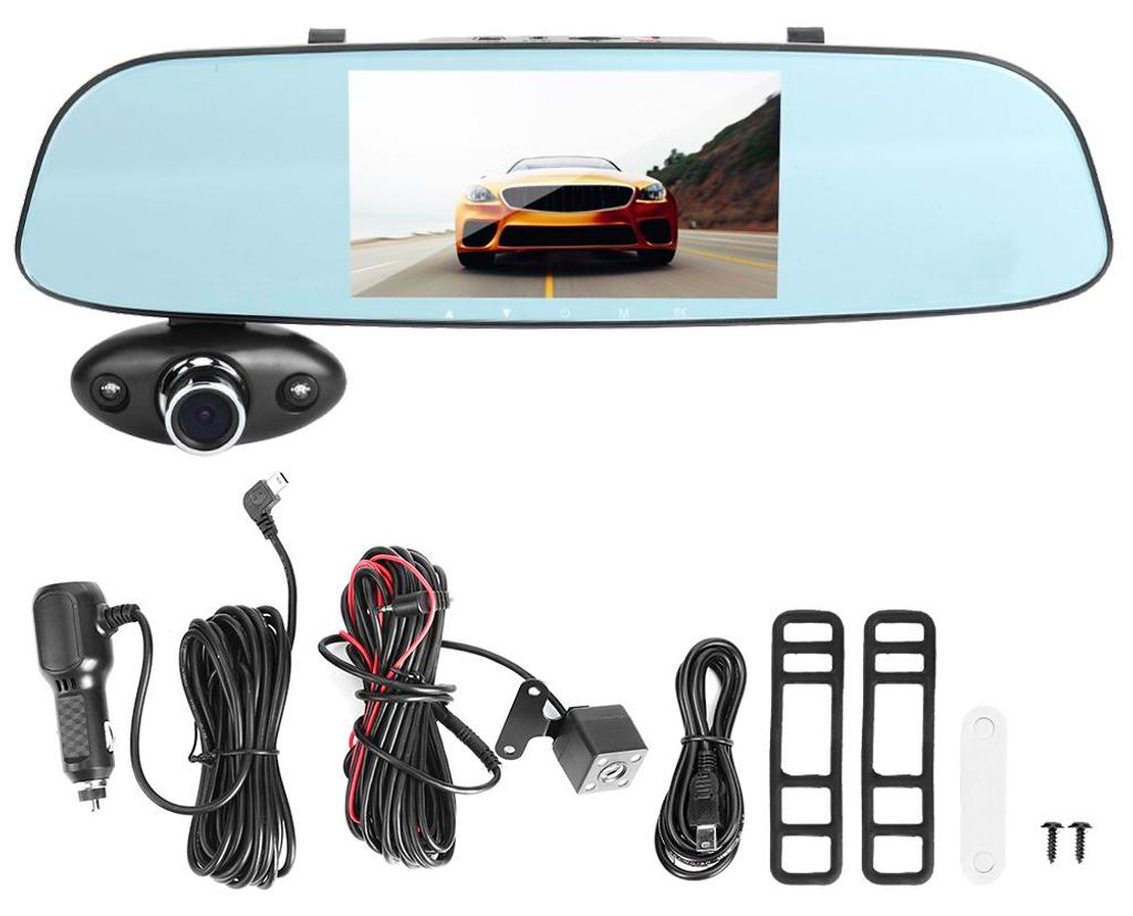 1080P HD Car Rearview Mirror DVD Camera Driving Recorder 170° Wide Angle Lens Traffic Monitor