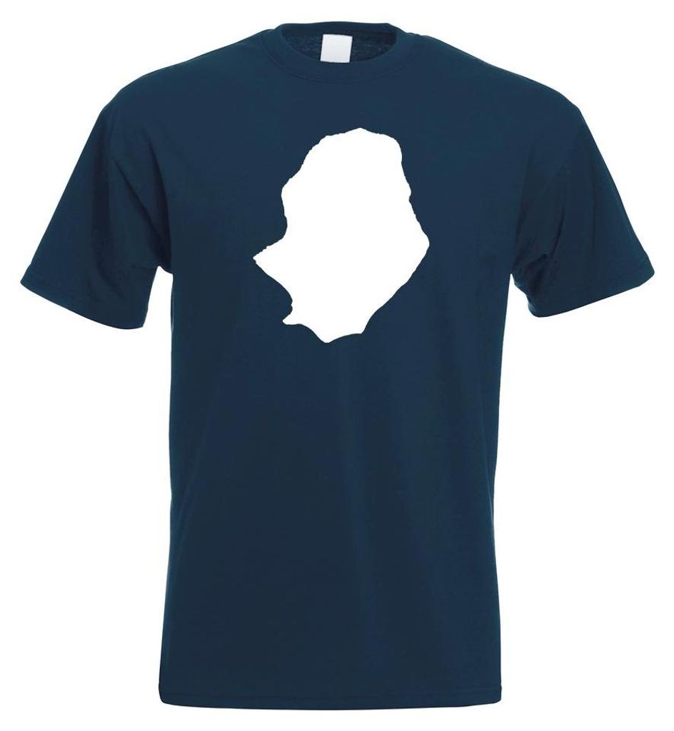 Kiwistar - T-Shirt - Navy - Niue Umriss Kontur Herren Funshirt Bedruckt Design Sprüche Spruch Motive - mit Motiv Bedruckt - Funshirt Design - Spor...