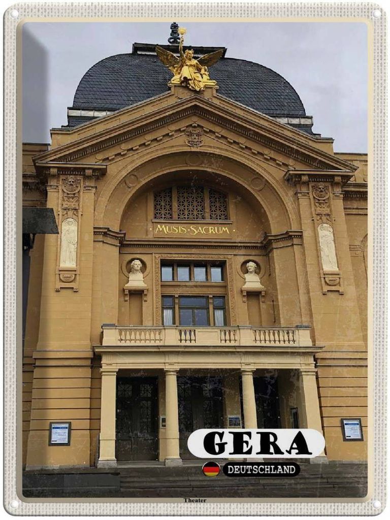 vianmo Blechschild 40x30 cm Gera TheaterMittelalter Bildmotiv Reisemotiv Abenteuer Reisen