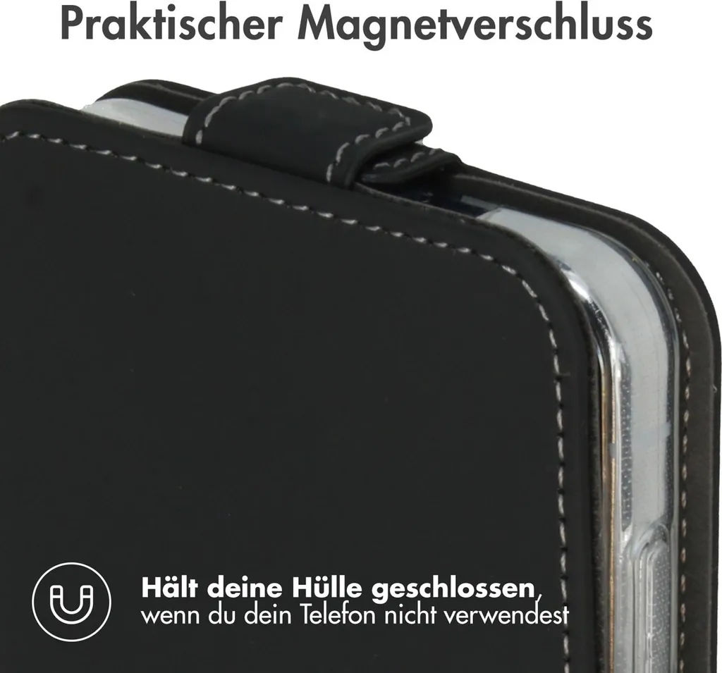 Accezz Flip Case Samsung Galaxy S24 Nero - Protezione in Vera Similpelle - 2