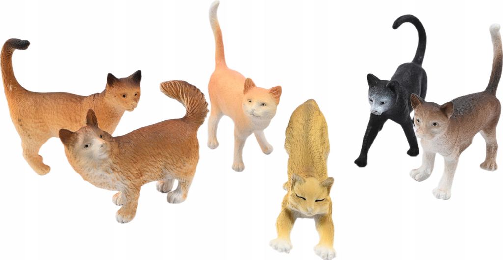 Figurenset 6 Stück Haustierfiguren Ragdoll-Katzen Dachkatzen Figuren Katzen
