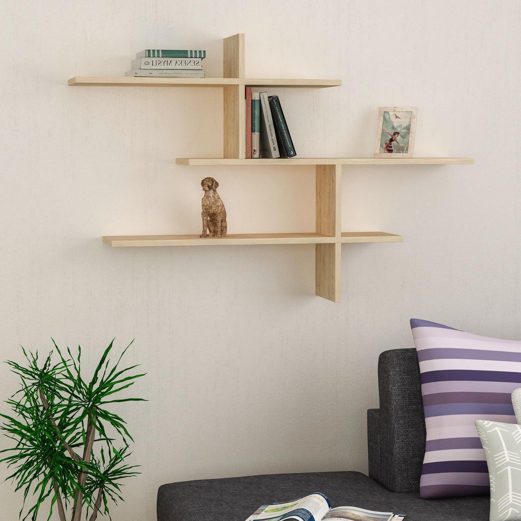 DECORTIE Leo Étagère flottante moderne en chêne 123 x 22 x Image du produit 
