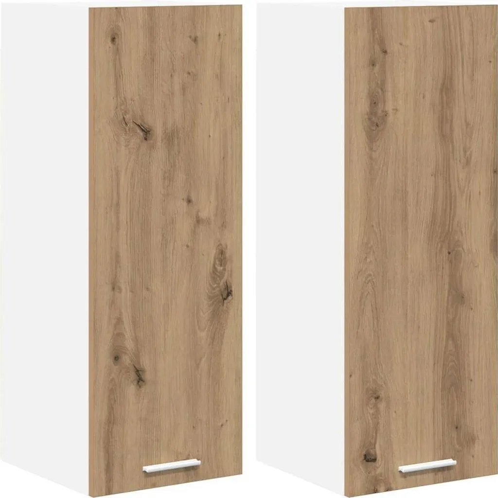SYFAX™ Trasforma la tua Casa: Set 2 Pensili Rovere Artigiano e Bianco 30cm